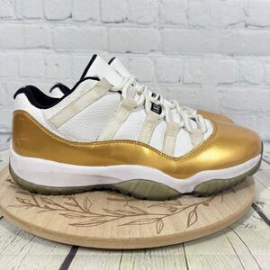Air Jordan 11 XI Retro Low Sneakers Men Size 9 White Gold Closing Ceremony Shoes